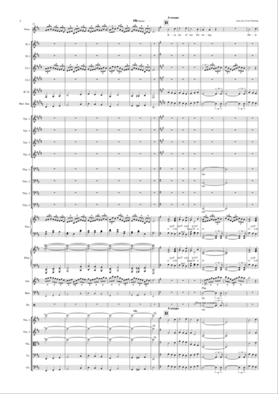 Jesu, Joy Of Our Desiring 2 Soprano Voices and Big Band with optional Strings Jazz Ensemble scores gallery preview page 2