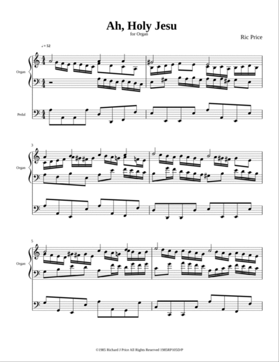Ah, Holy Jesu (Herzliebster Jesu) Organ Solo scores gallery preview page 3