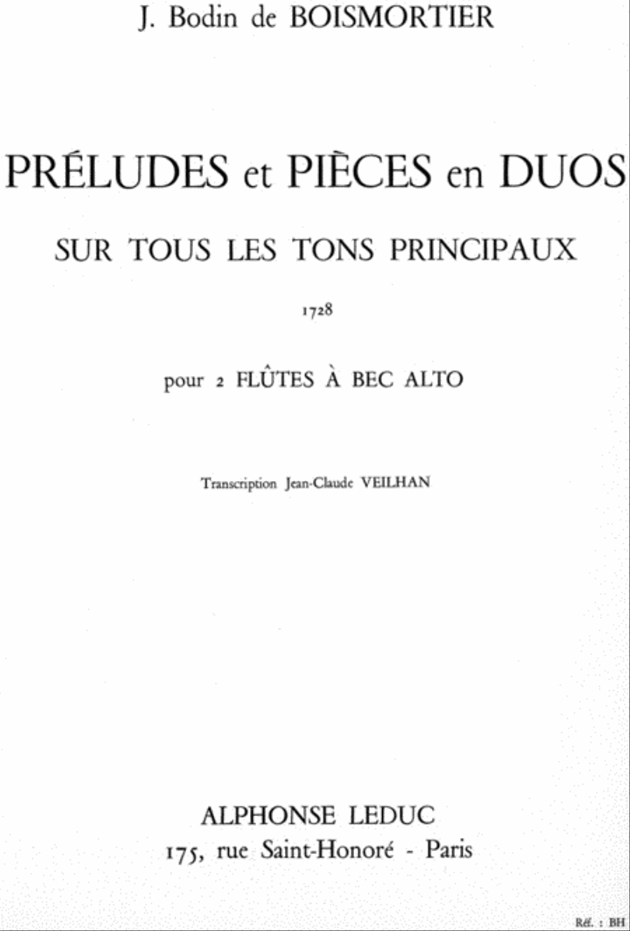 Preludes Et Pieces En Duos (recorders 2) Woodwind Duet scores gallery preview page 1