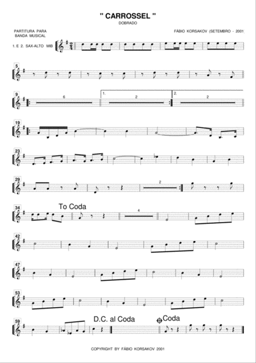 CARROSSEL - march CARROSSEL - march Marching Band scores gallery preview page 1