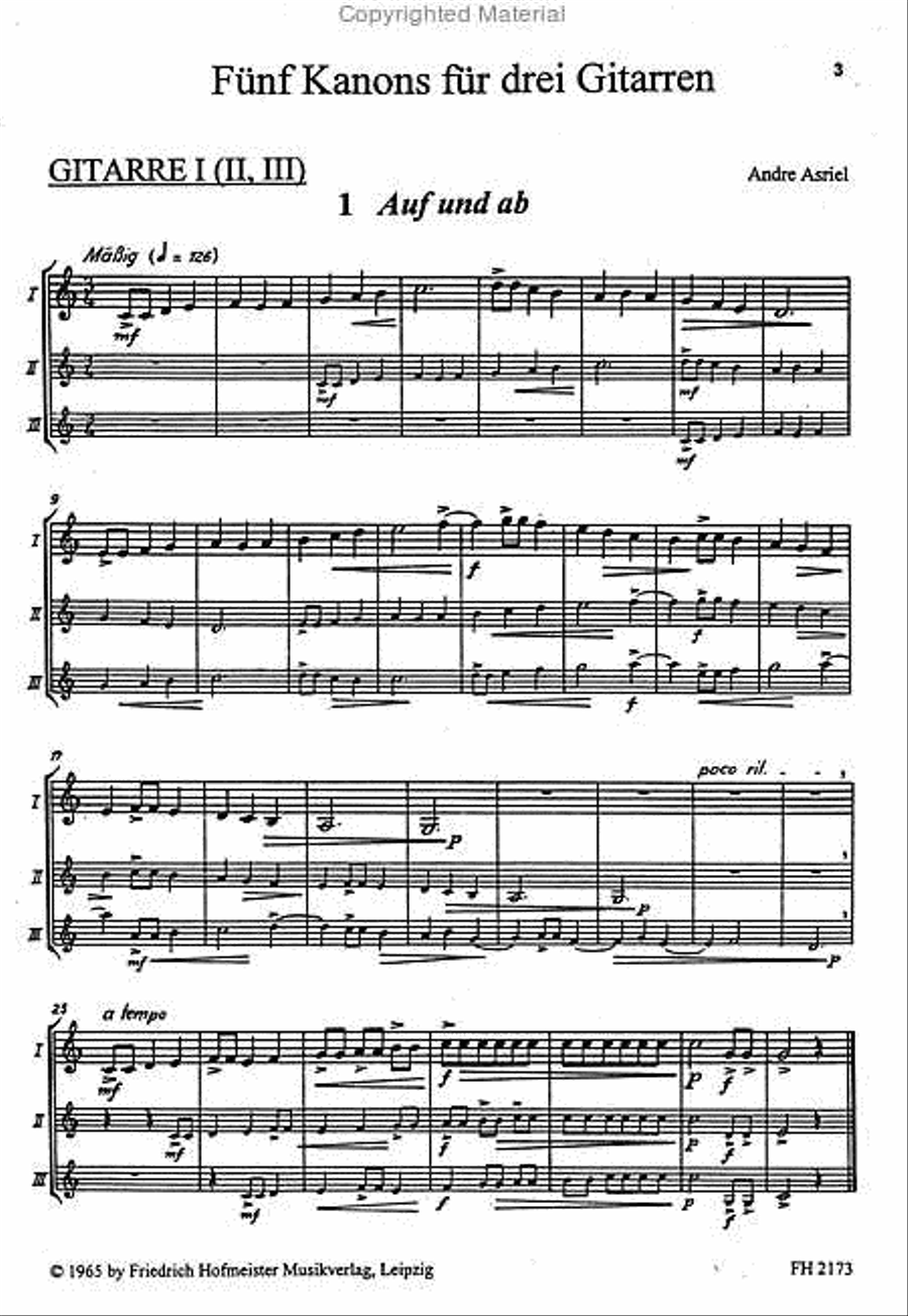 Fünf Kanons Guitar scores gallery preview page 2