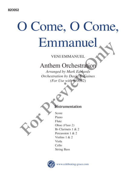 O Come, O Come, Emmanuel Orchestration