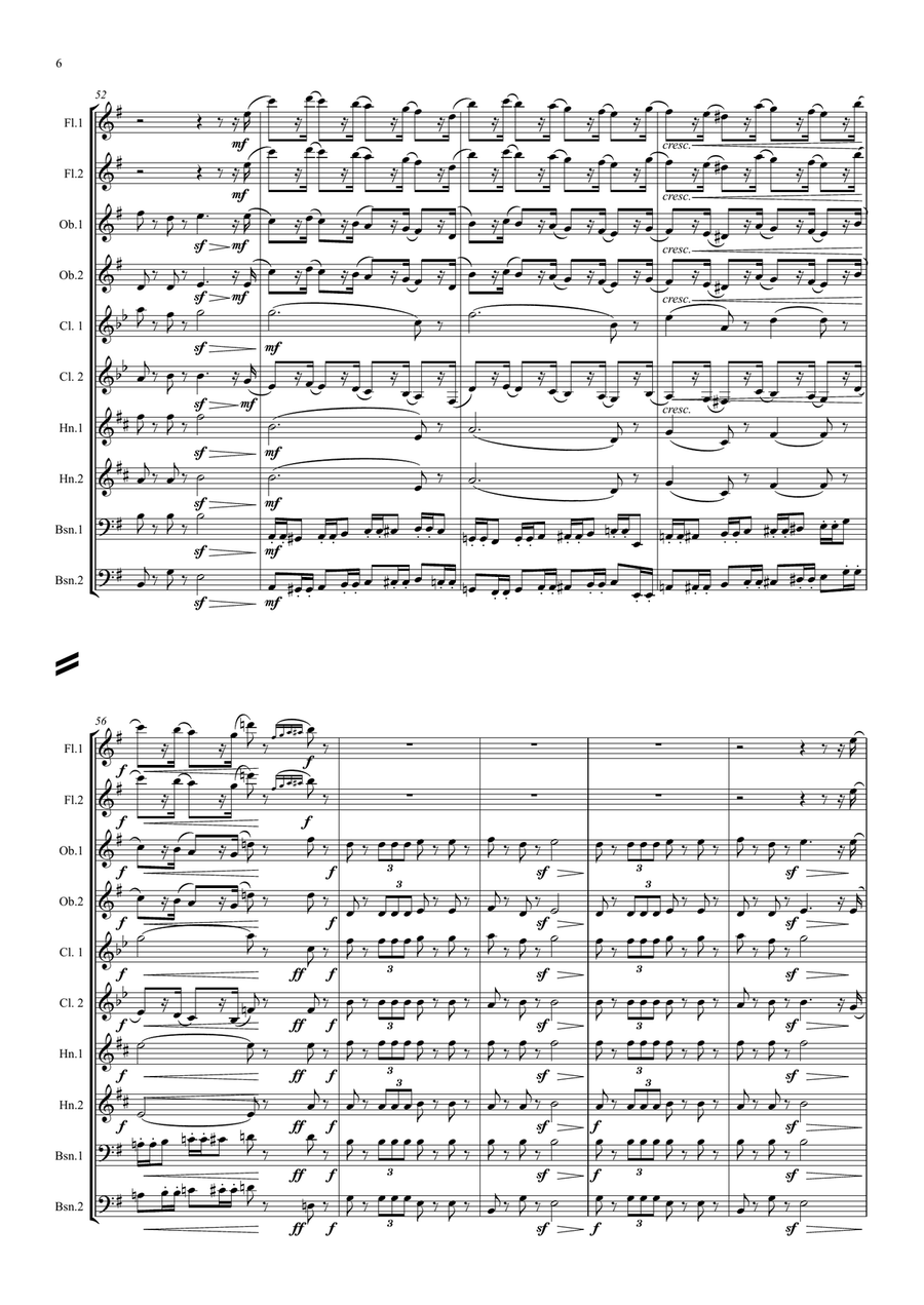 Tchaikovsky: Casse-Noisette (Nutcracker Suite) Mvt. IIa Marche (March) - wind dectet Woodwind Quintet scores gallery preview page 6