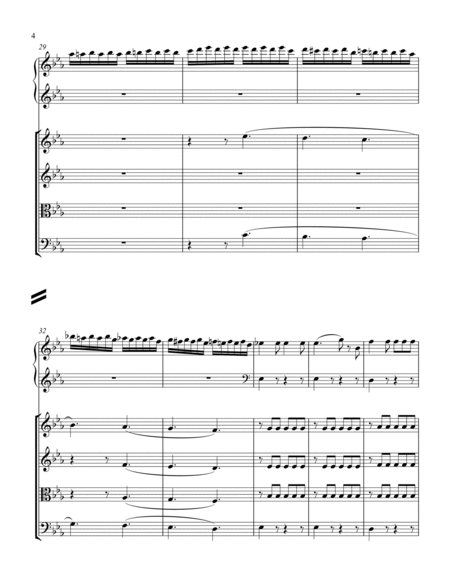 For String Quartet and Piano: Mozart Piano Concerto No. 22, K. 482 - 3rd Movement