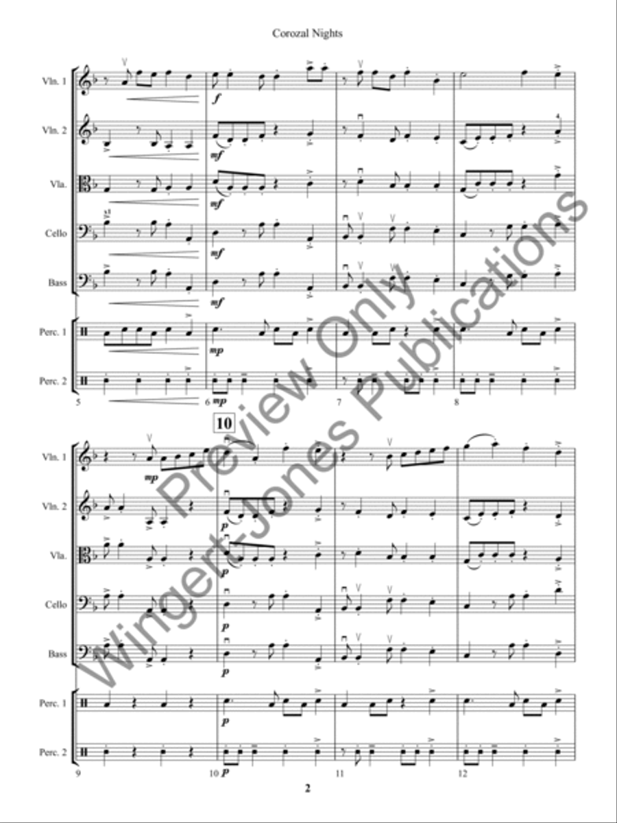 Corozal Nights (Score) String Orchestra scores gallery preview page 5