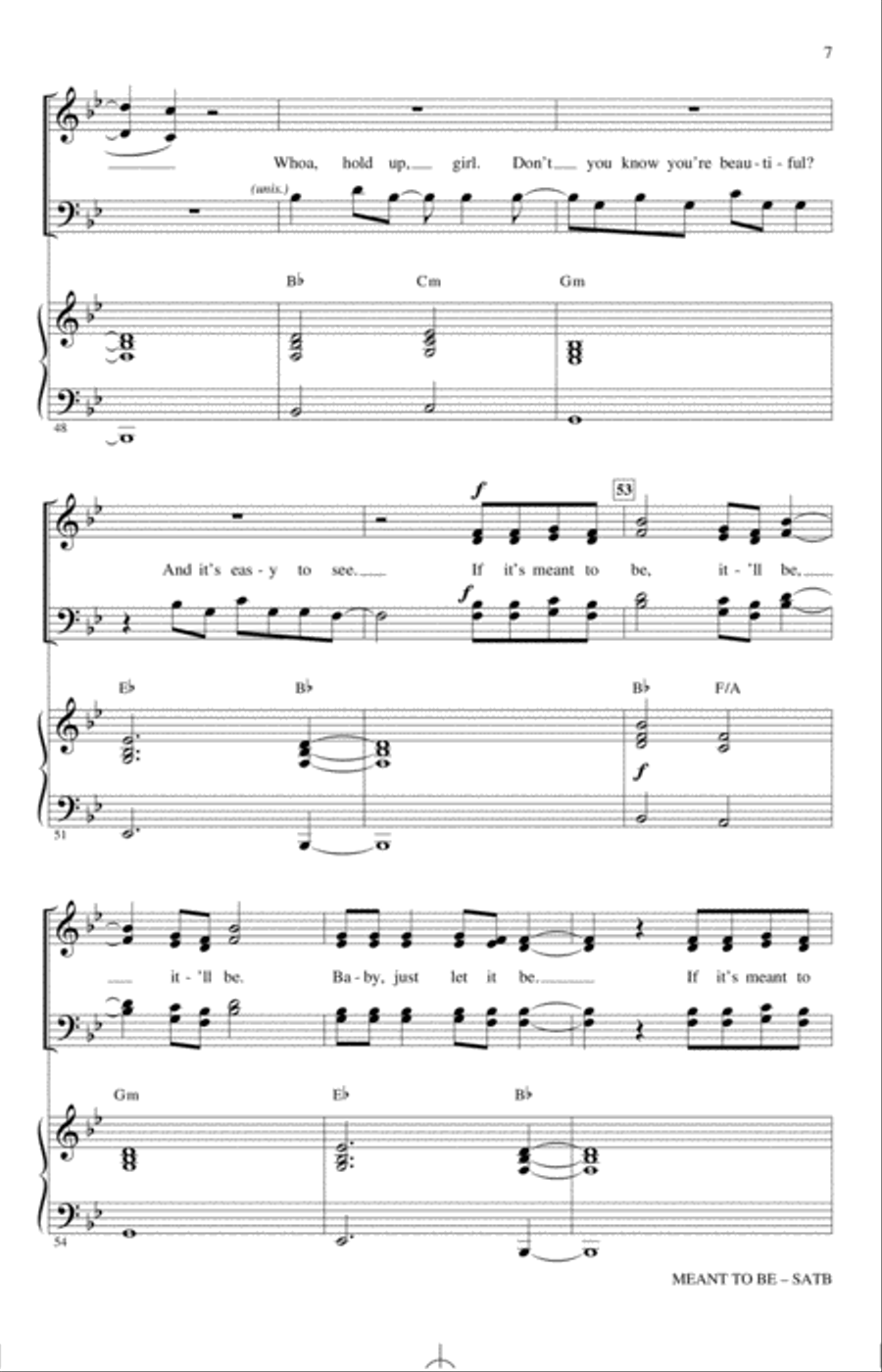 Meant To Be (feat. Florida Georgia Line) (arr. Mac Huff) 4-Part scores gallery preview page 6