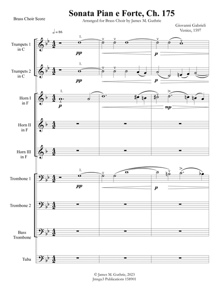 Gabrieli: Sonata Pian e Forte Ch. 175 for Brass Choir image number null