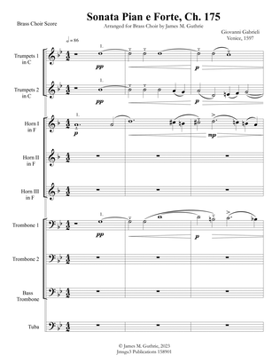 Gabrieli: Sonata Pian e Forte Ch. 175 for Brass Choir