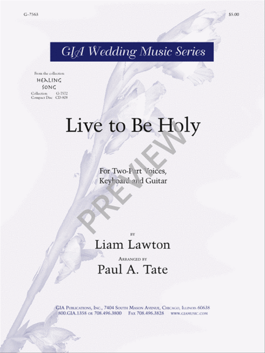 Live to Be Holy 2-Part scores gallery preview page 1
