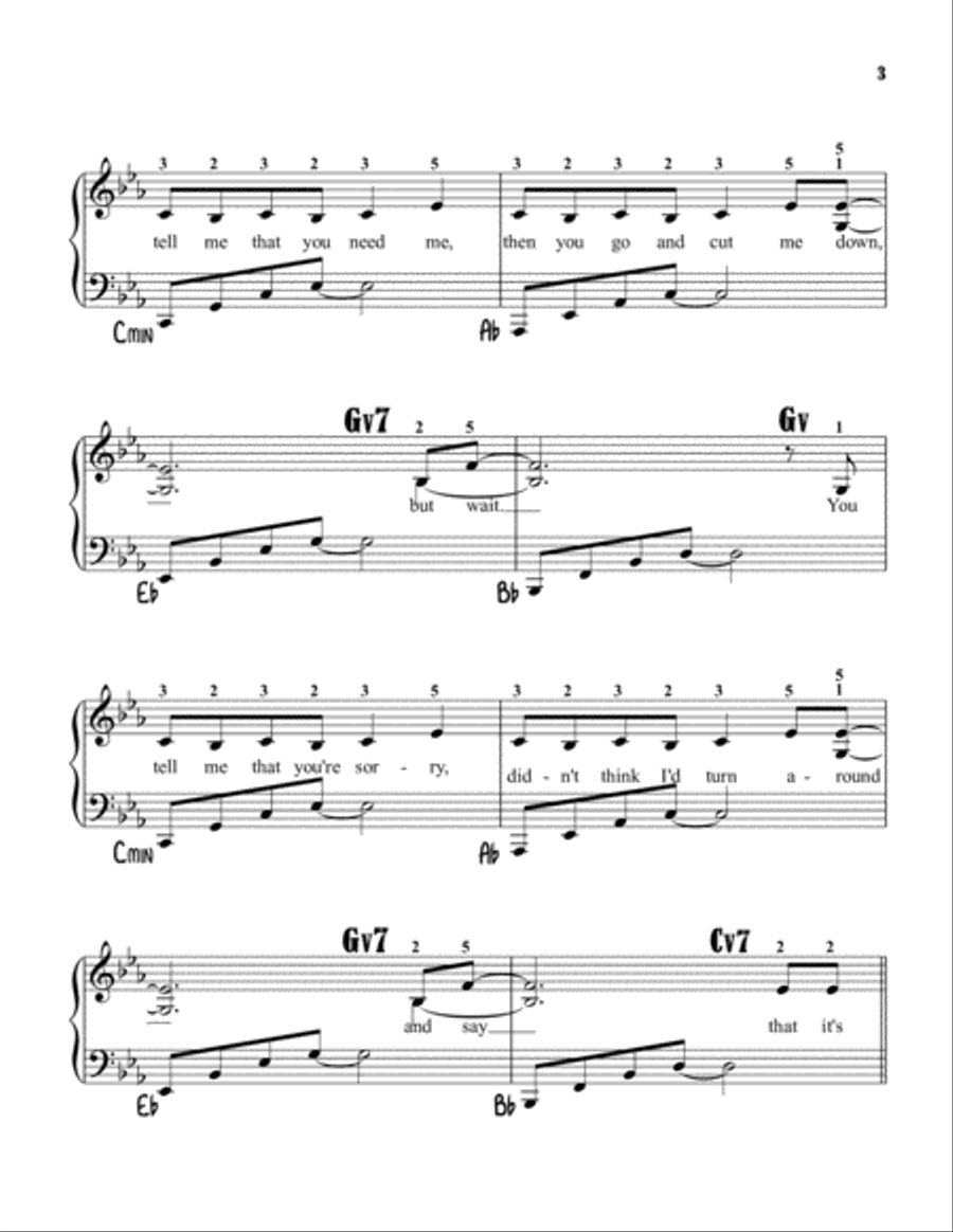 Apologize Piano Solo scores gallery preview page 3