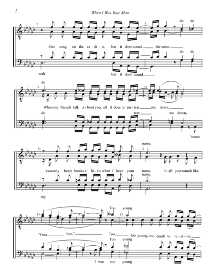 When I Was Your Man TTBB scores gallery preview page 2