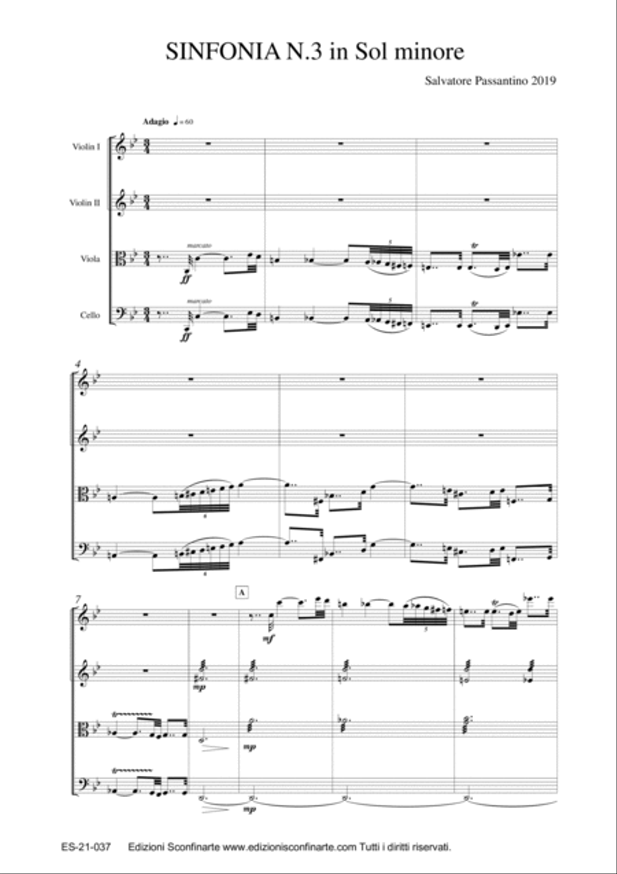 Salvatore Passantino: SINFONIA N.3 IN SOL MINORE (ES-21-037)