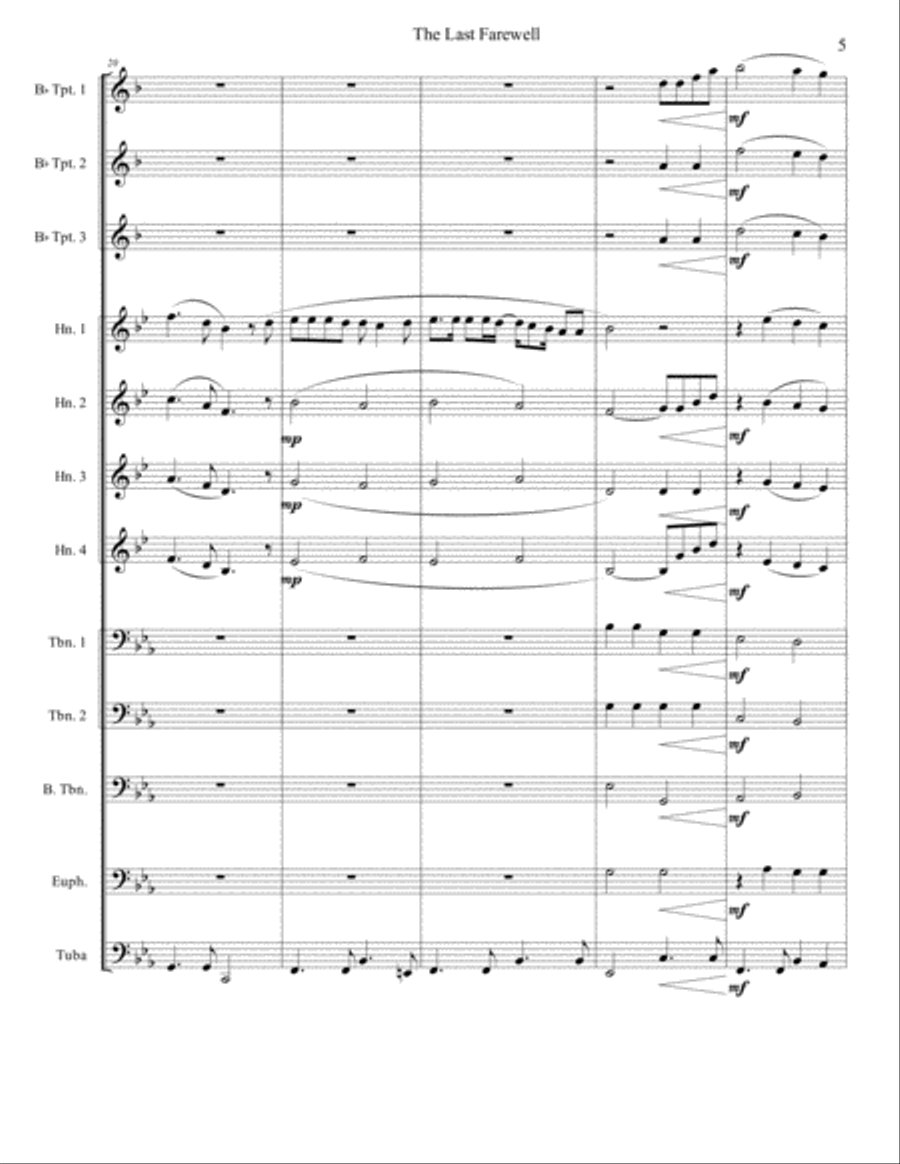 The Last Farewell Brass Ensemble scores gallery preview page 6