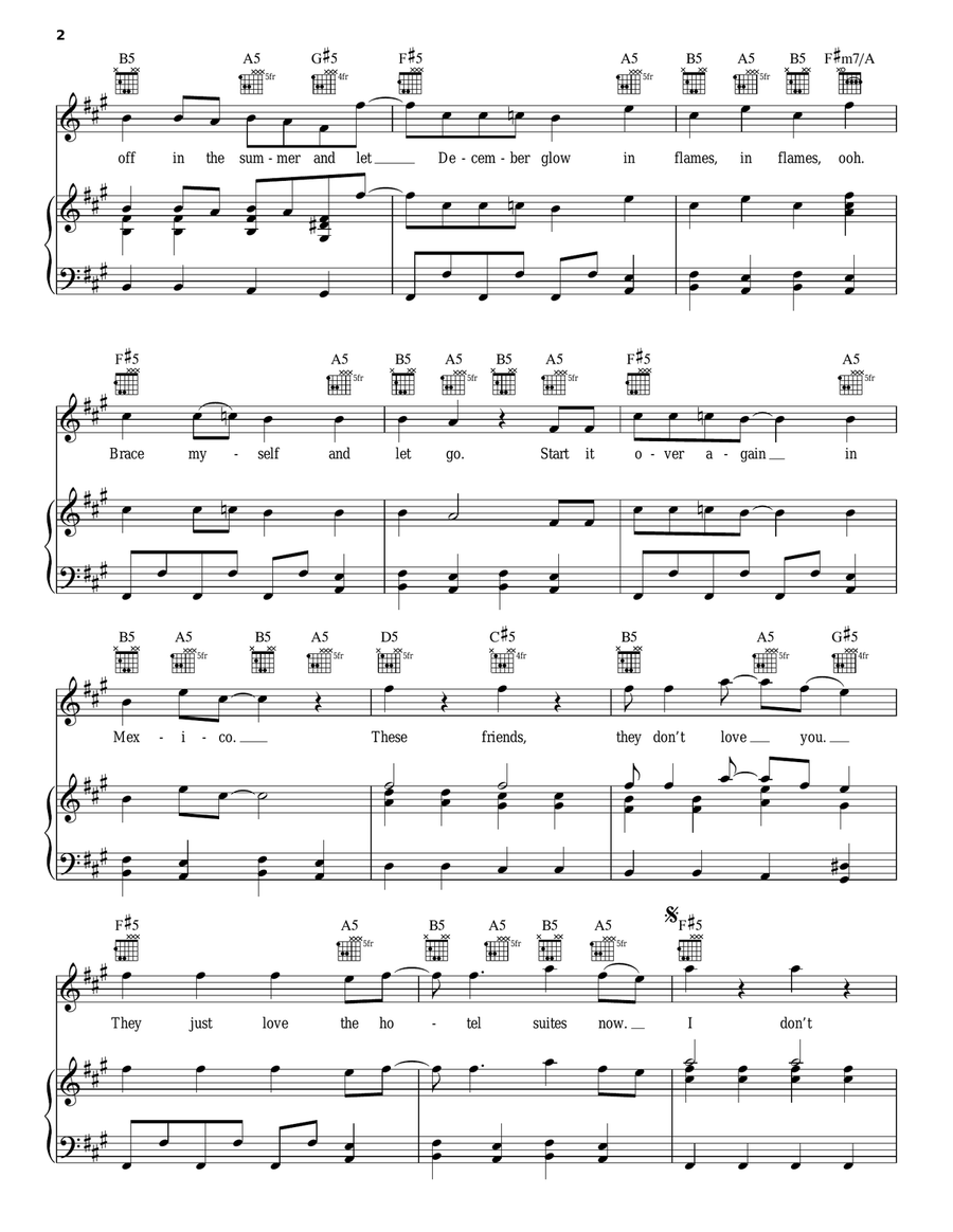 I Don't Care I Don't Care Piano, Vocal, Guitar scores gallery preview page 2