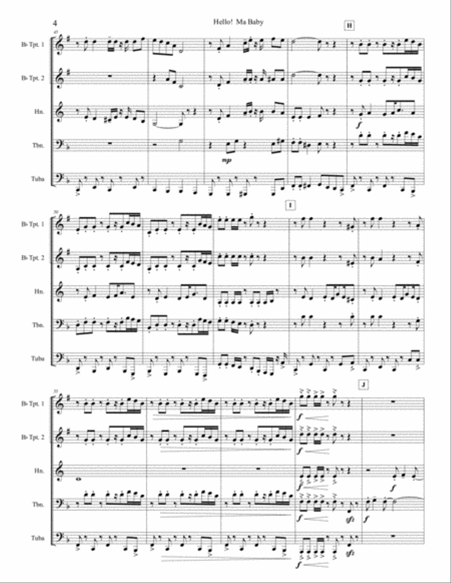 Hello! Ma Baby Brass Ensemble scores gallery preview page 5