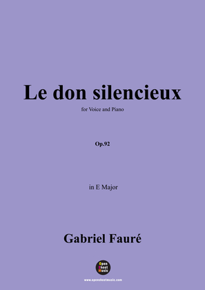 Book cover for G. Fauré-Le don silencieux,in E Major,Op.92
