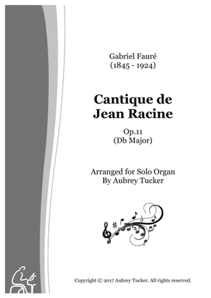 Book cover for Organ: Cantique de Jean Racine (Op.11, Db Major) - Gabriel Faure