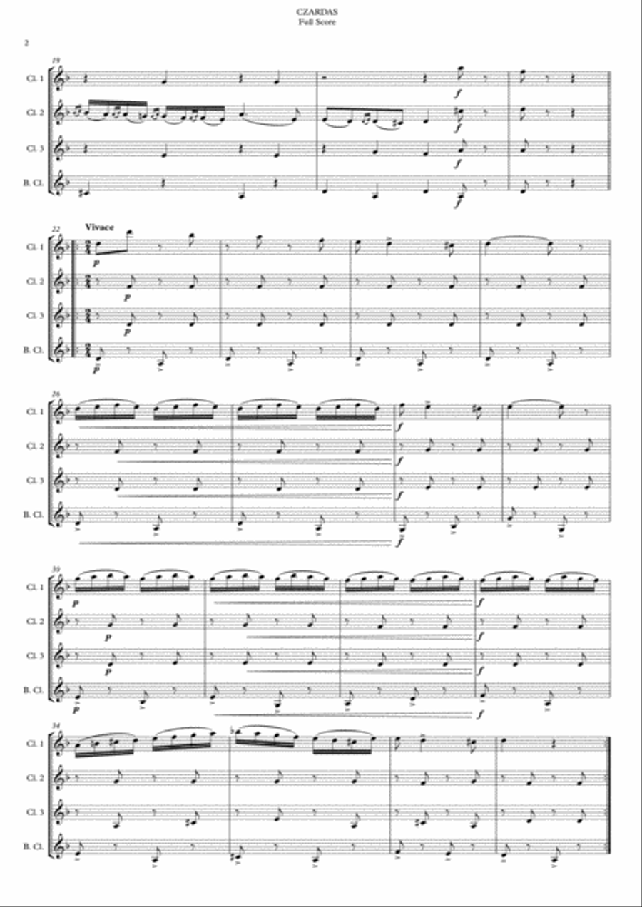 CZARDAS - V. MONTI CZARDAS - V. MONTI Woodwind Quartet scores gallery preview page 4