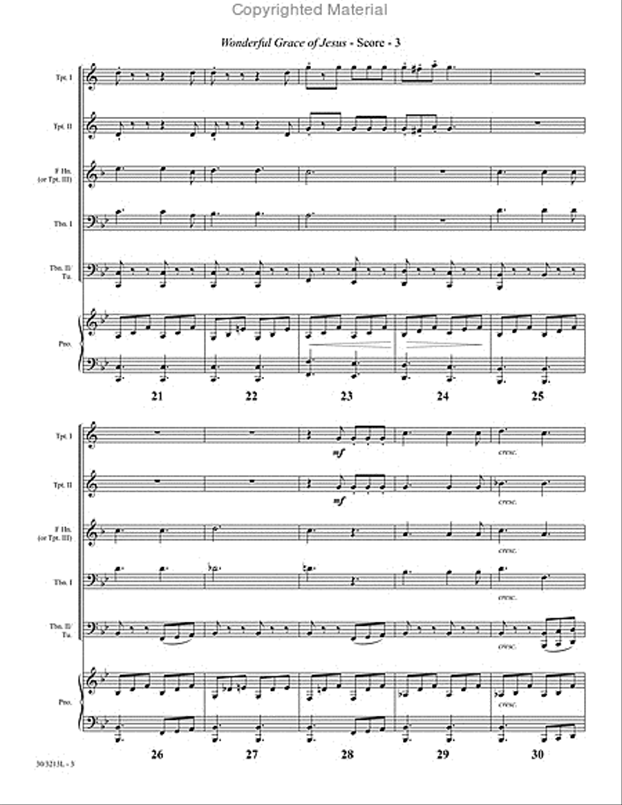 Wonderful Grace of Jesus Brass Ensemble scores gallery preview page 4