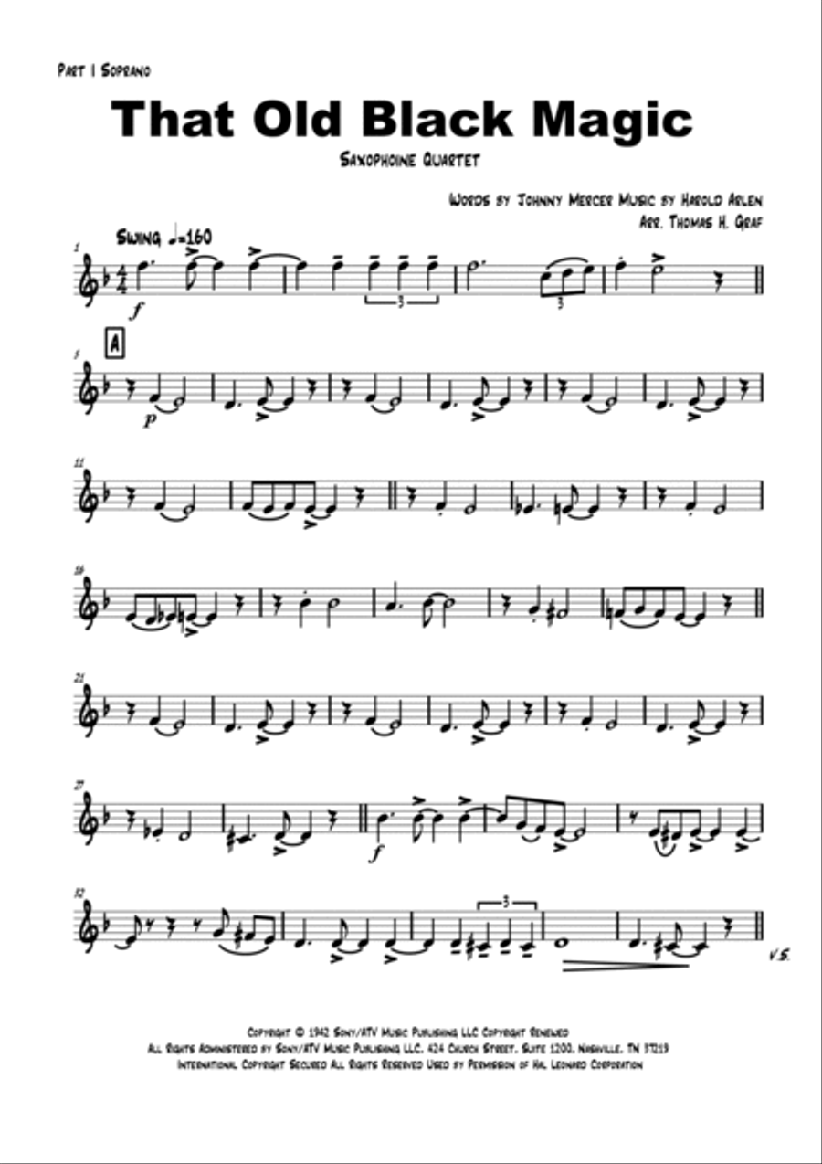 That Old Black Magic Woodwind Quartet scores gallery preview page 5