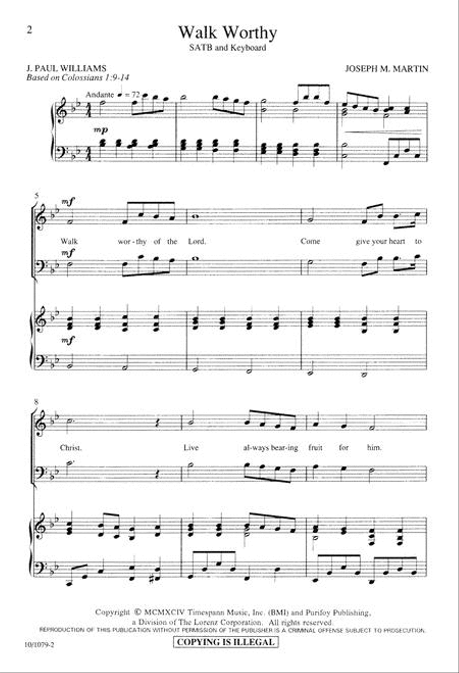 Walk Worthy Walk Worthy 4-Part scores gallery preview page 2