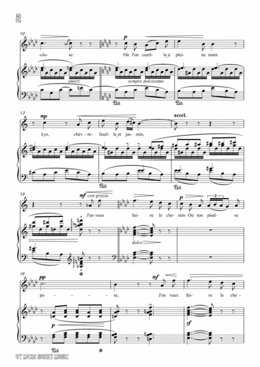 Liszt-S'il est un charmant gazon in A flat Major,for Voice and Piano image number null