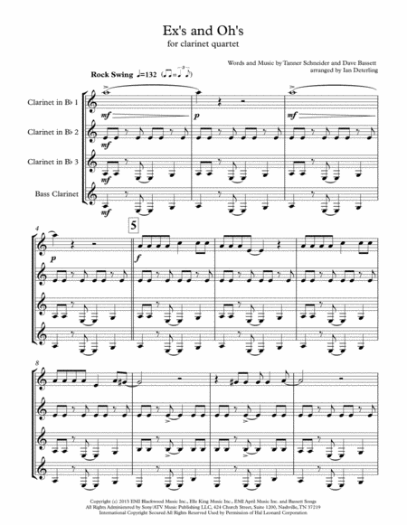 Ex's & Oh's (for Clarinet Quartet) image number null