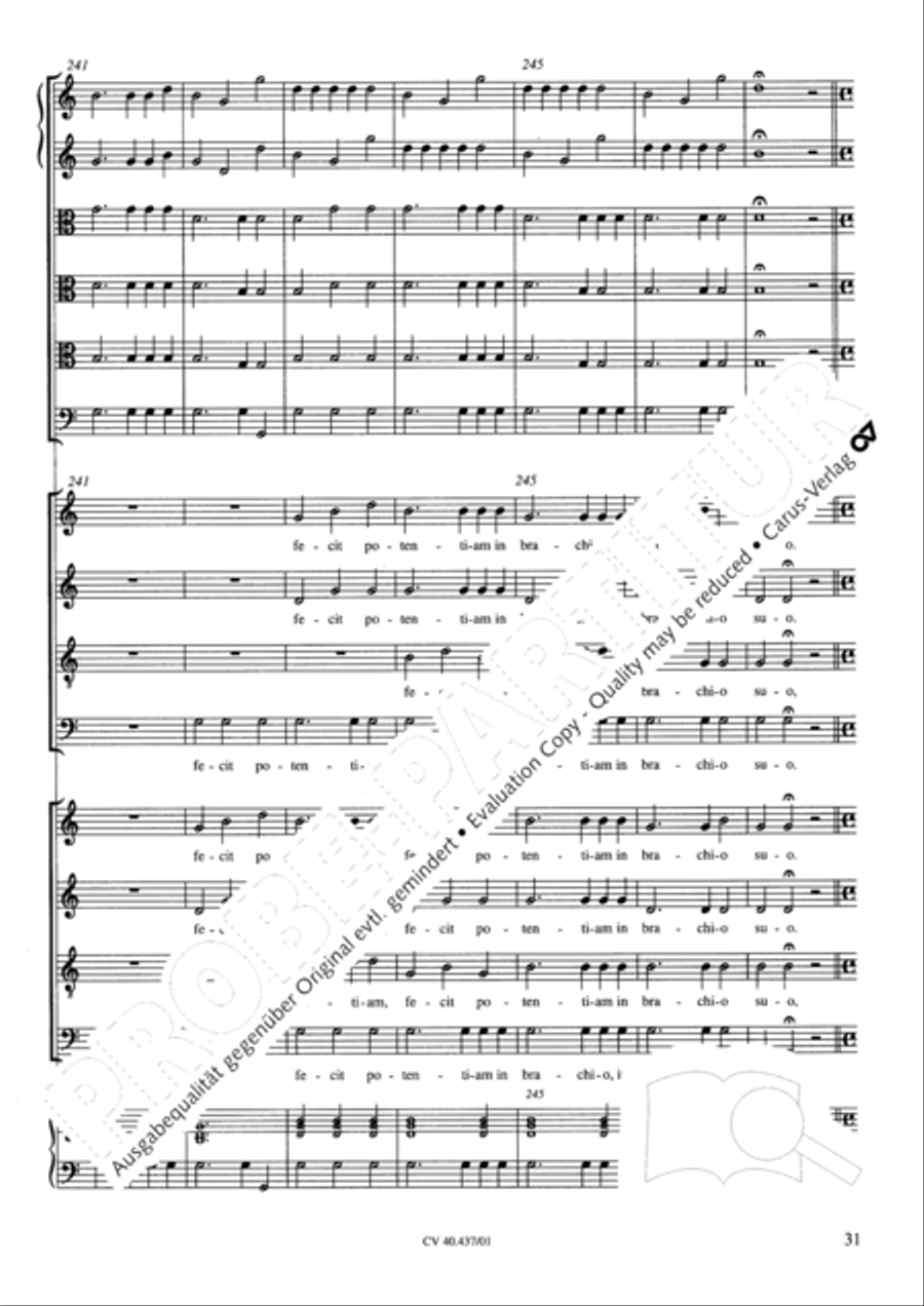 Magnificat a 8 voci con 6 vel 10 istromenti 4-Part scores gallery preview page 27