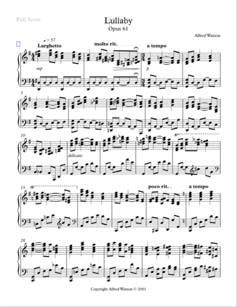 Lullaby Opus 61 Lullaby Opus 61 Piano Solo scores gallery preview page 2