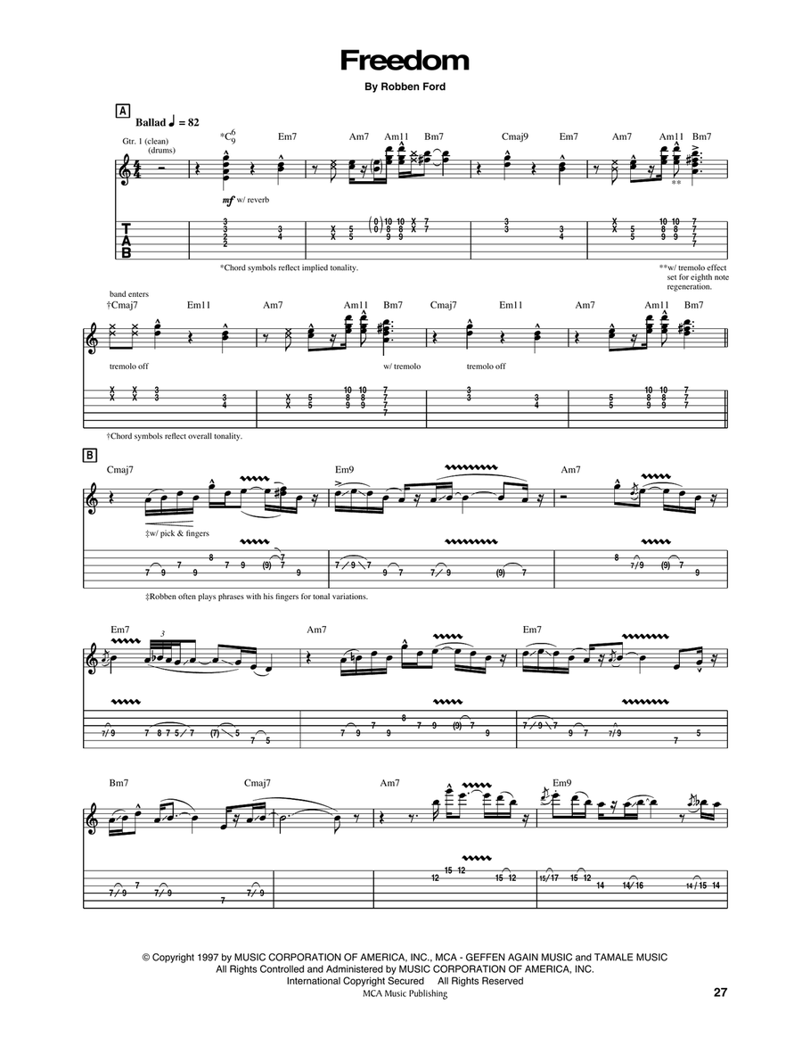 Freedom Acoustic Guitar scores gallery preview page 1