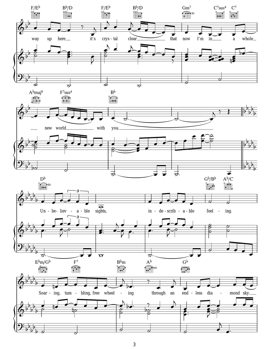 A Whole New World (from Aladdin) Guitar scores gallery preview page 3