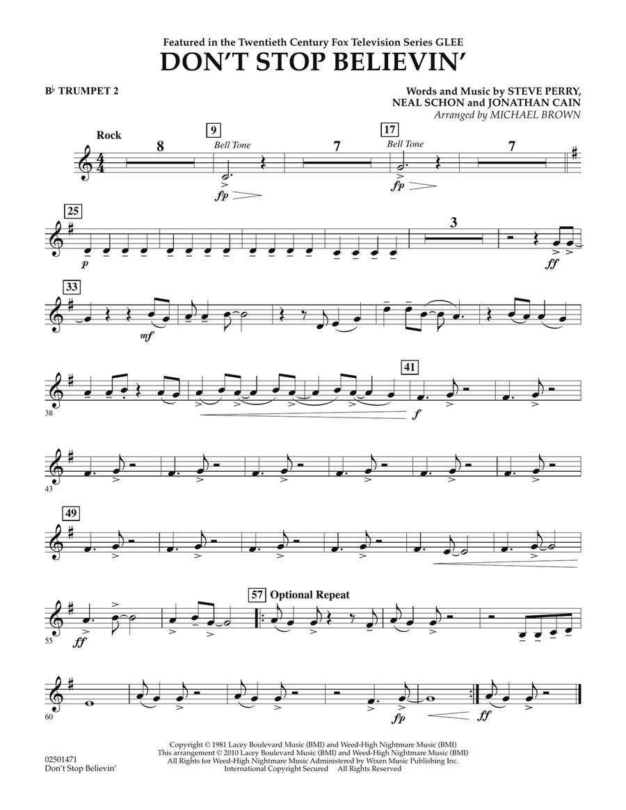 Don't Stop Believin' - Bb Trumpet 2