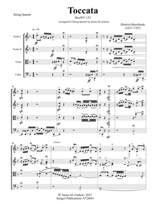 Book cover for Buxtehude: Toccata BuxWV 155 for String Quartet