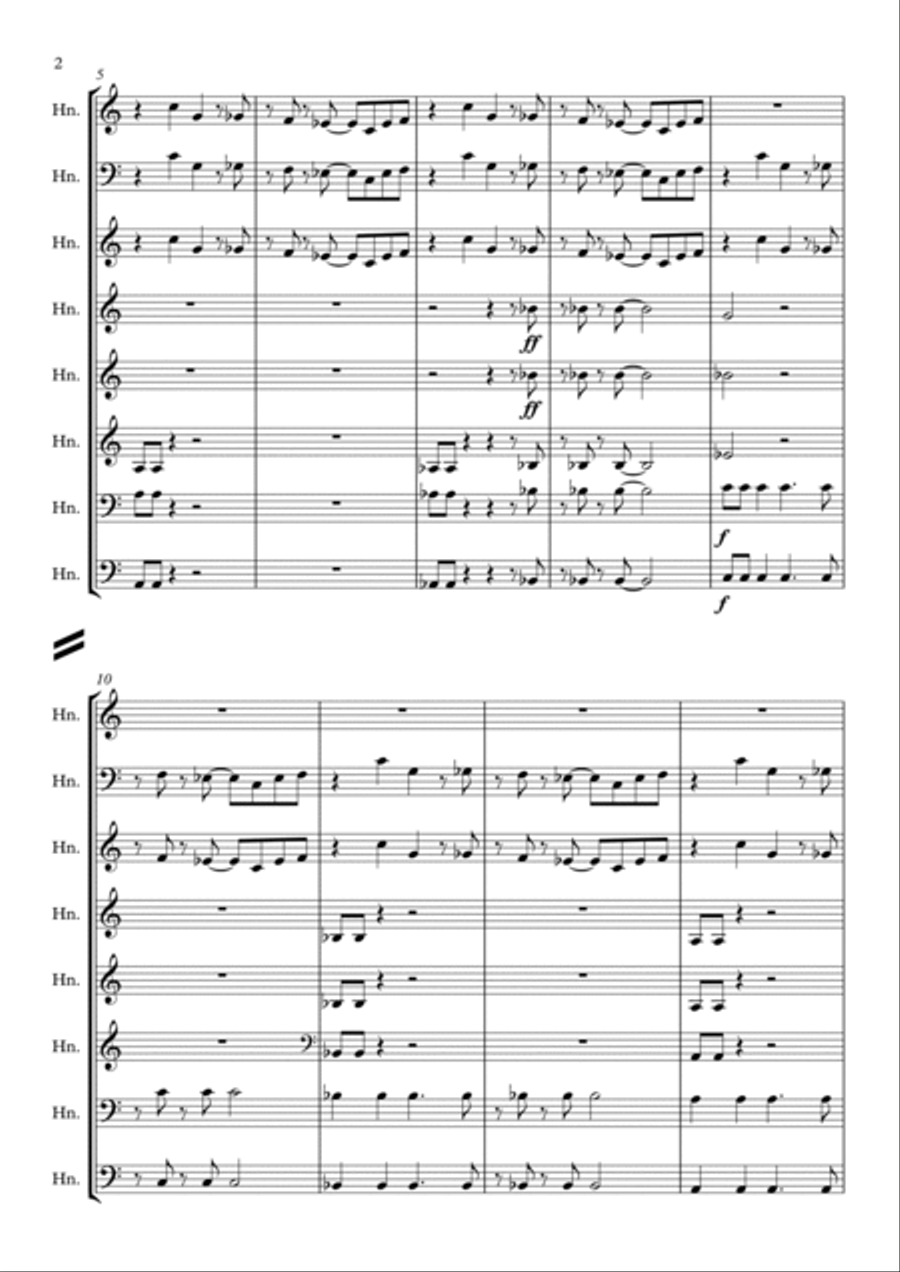 MEGALOVANIA (from Undertale) Horn Solo scores gallery preview page 2