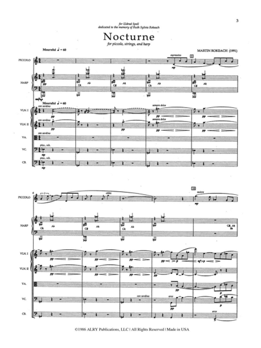 Nocturne for Piccolo, Strings and Harp