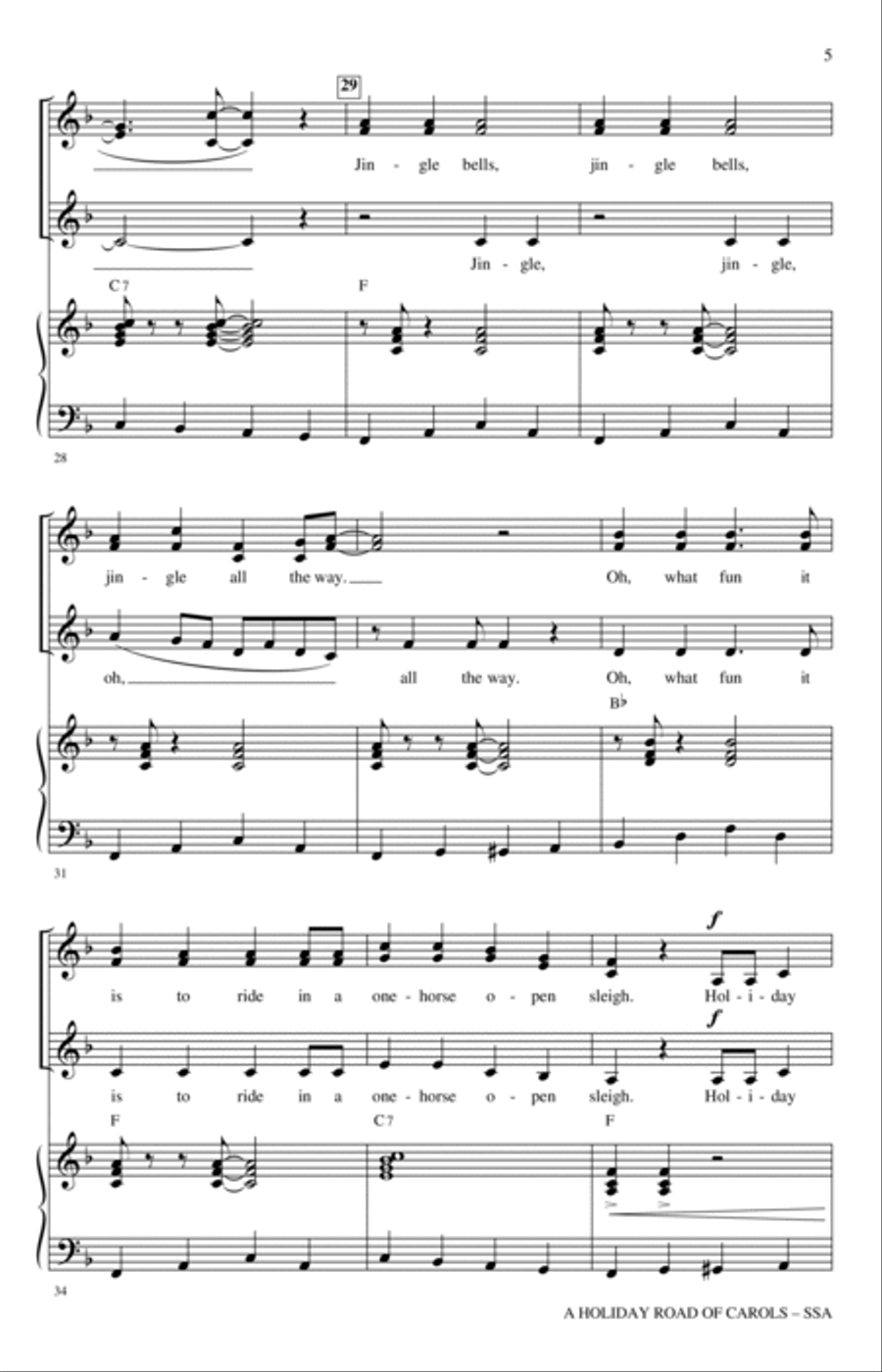 A Holiday Road of Carols SSA scores gallery preview page 4