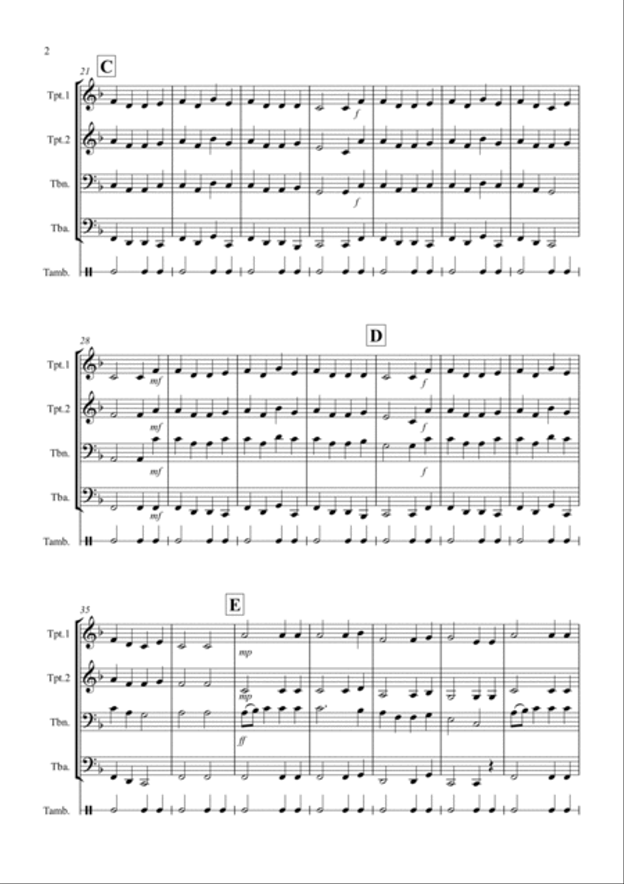 Basse Dance by Susato for Brass Quartet Basse Dance by Susato for Brass Quartet Brass Quartet scores gallery preview page 2