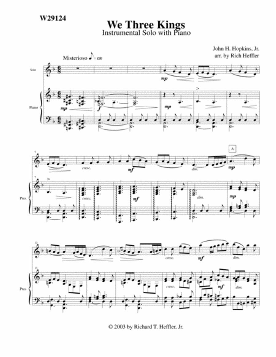 We Three Kings We Three Kings Oboe Solo scores gallery preview page 1
