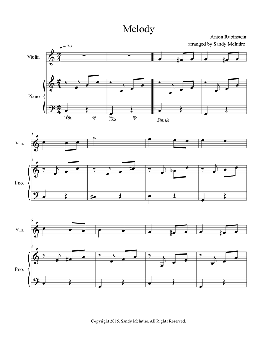 Melody Violin Solo scores gallery preview page 1