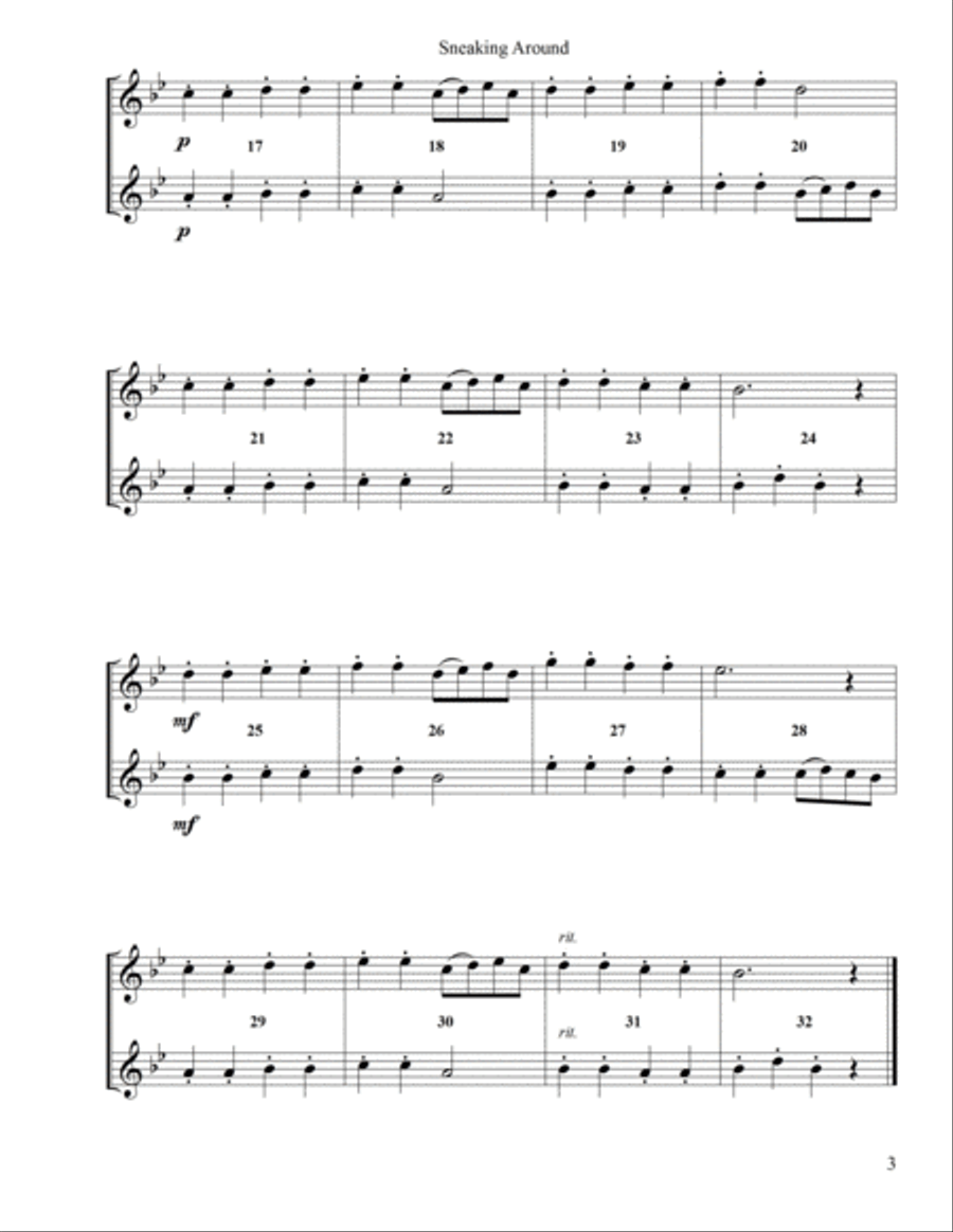 Elementary Duets, Volume 1, for Flute/Oboe Woodwind Duet scores gallery preview page 3