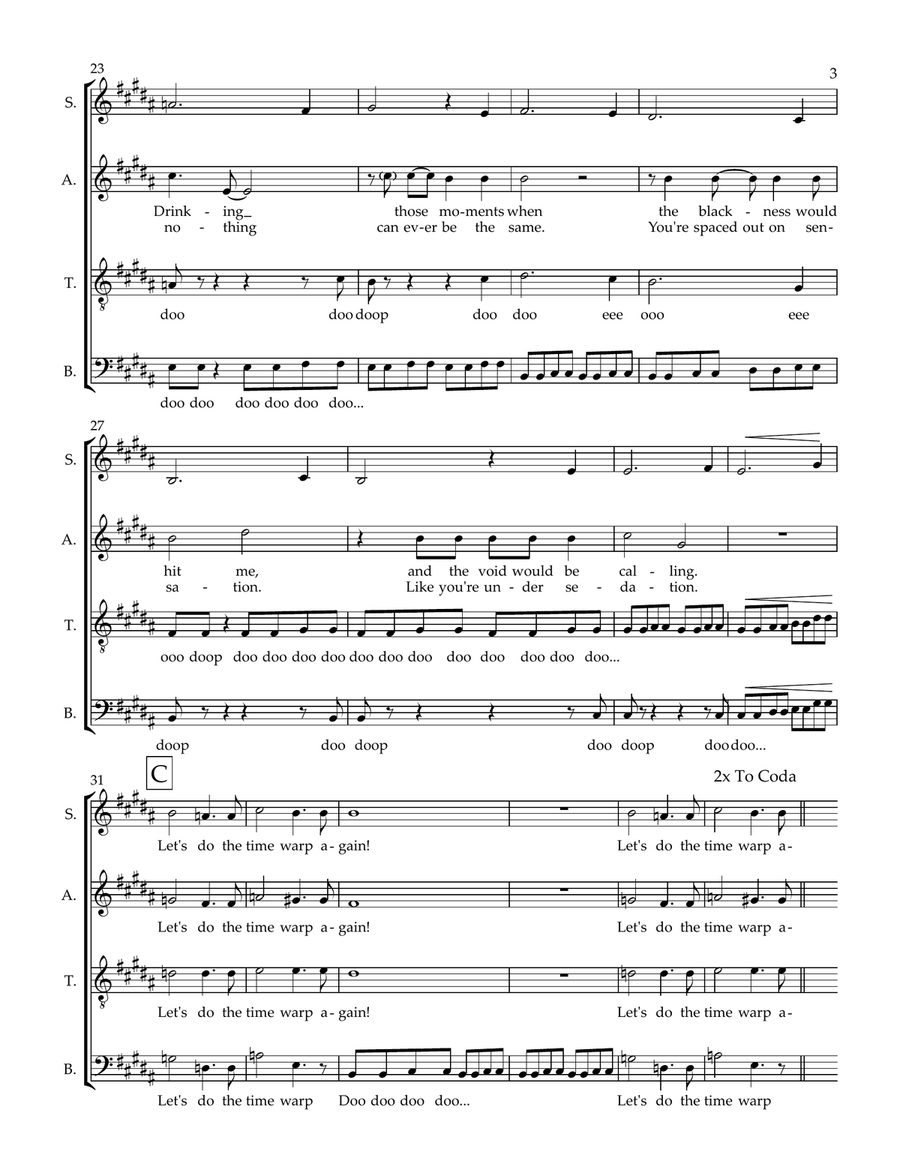 Time Warp 4-Part scores gallery preview page 4