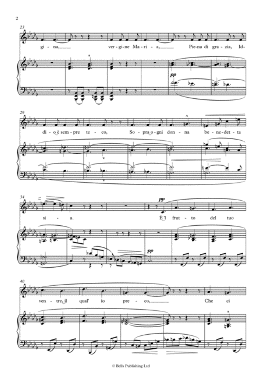 Ave Maria (1879) (B-flat minor) Voice Solo scores gallery preview page 2