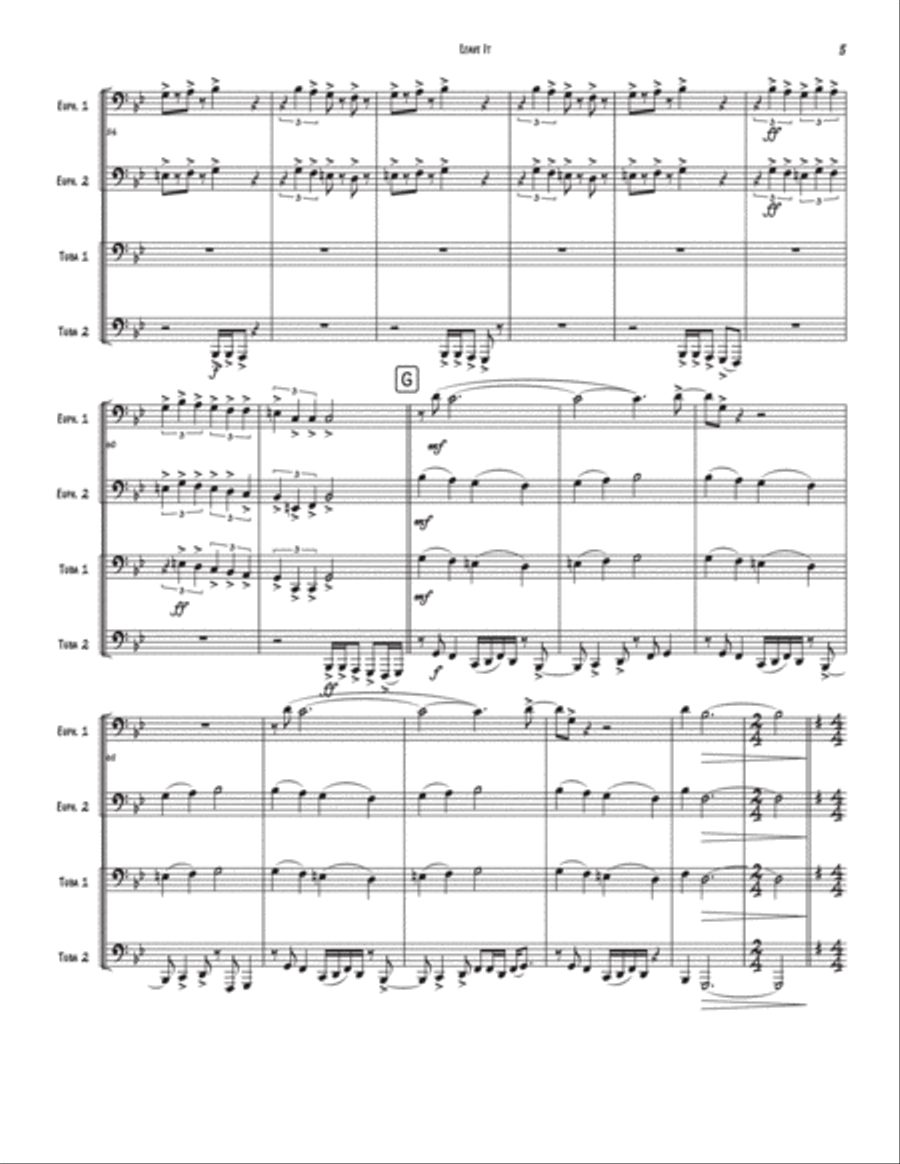 Leave It Leave It Brass Quartet scores gallery preview page 5