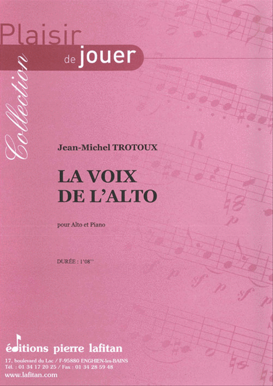 La Voix de L'Alto Piano Accompaniment scores gallery preview page 1