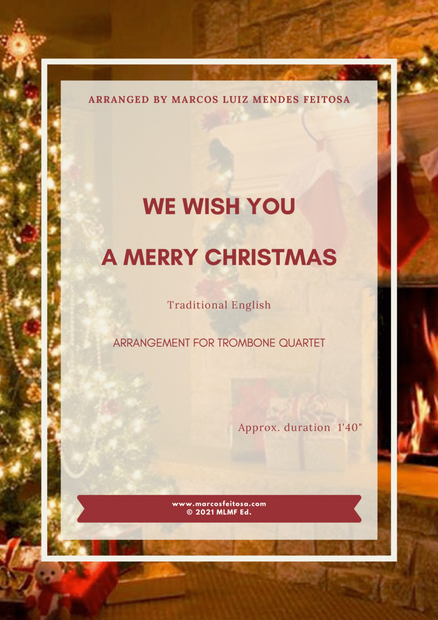 We Wish You A Merry Christmas - Trombone Quartet Trombone Quartet scores gallery preview page 1