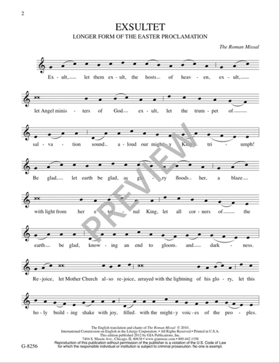 Exsultet: Easter Proclamation Unison Choir scores gallery preview page 4