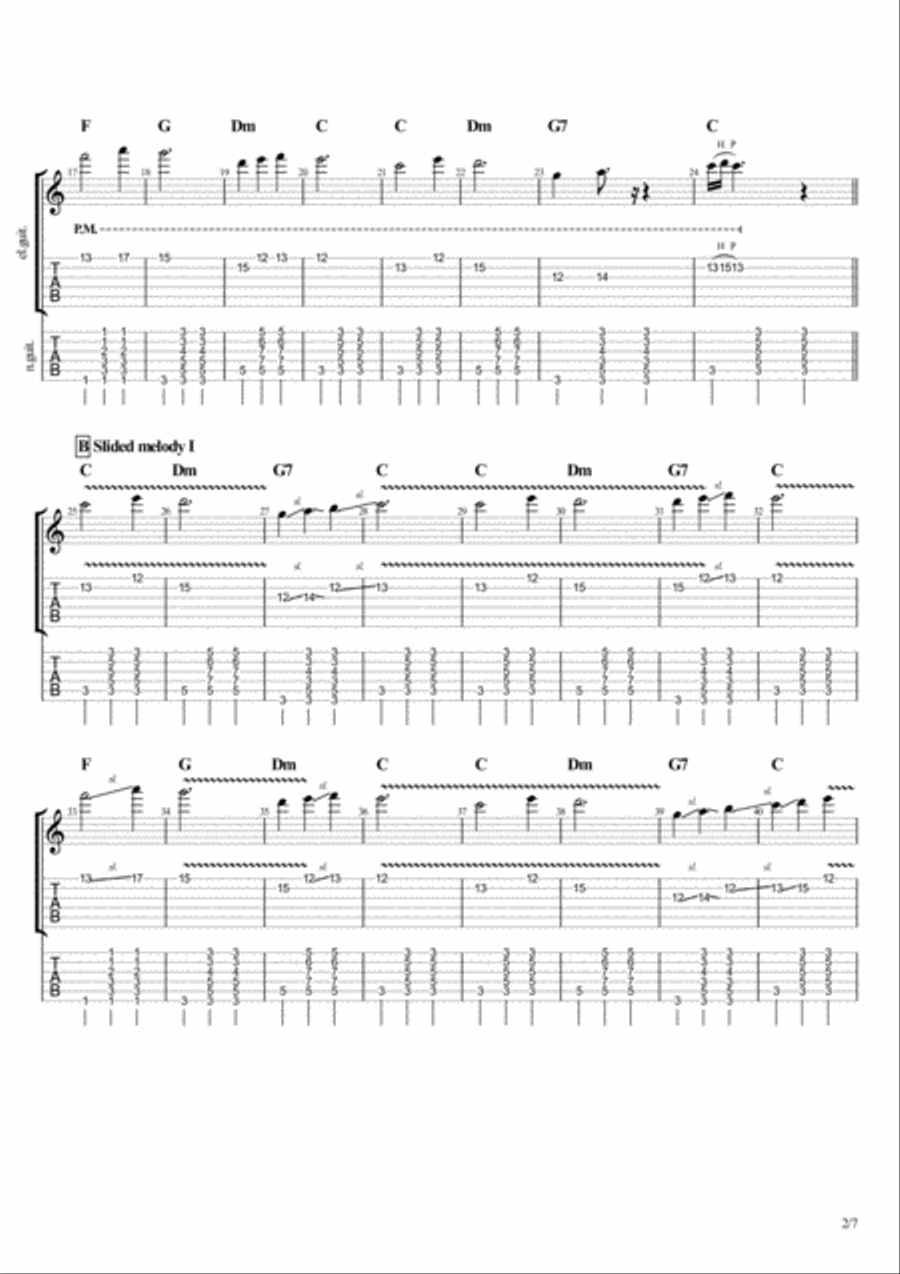 Yine Bir Gülnihal by Dede Efendi (guitar tablature and score) Guitar Tablature scores gallery preview page 2