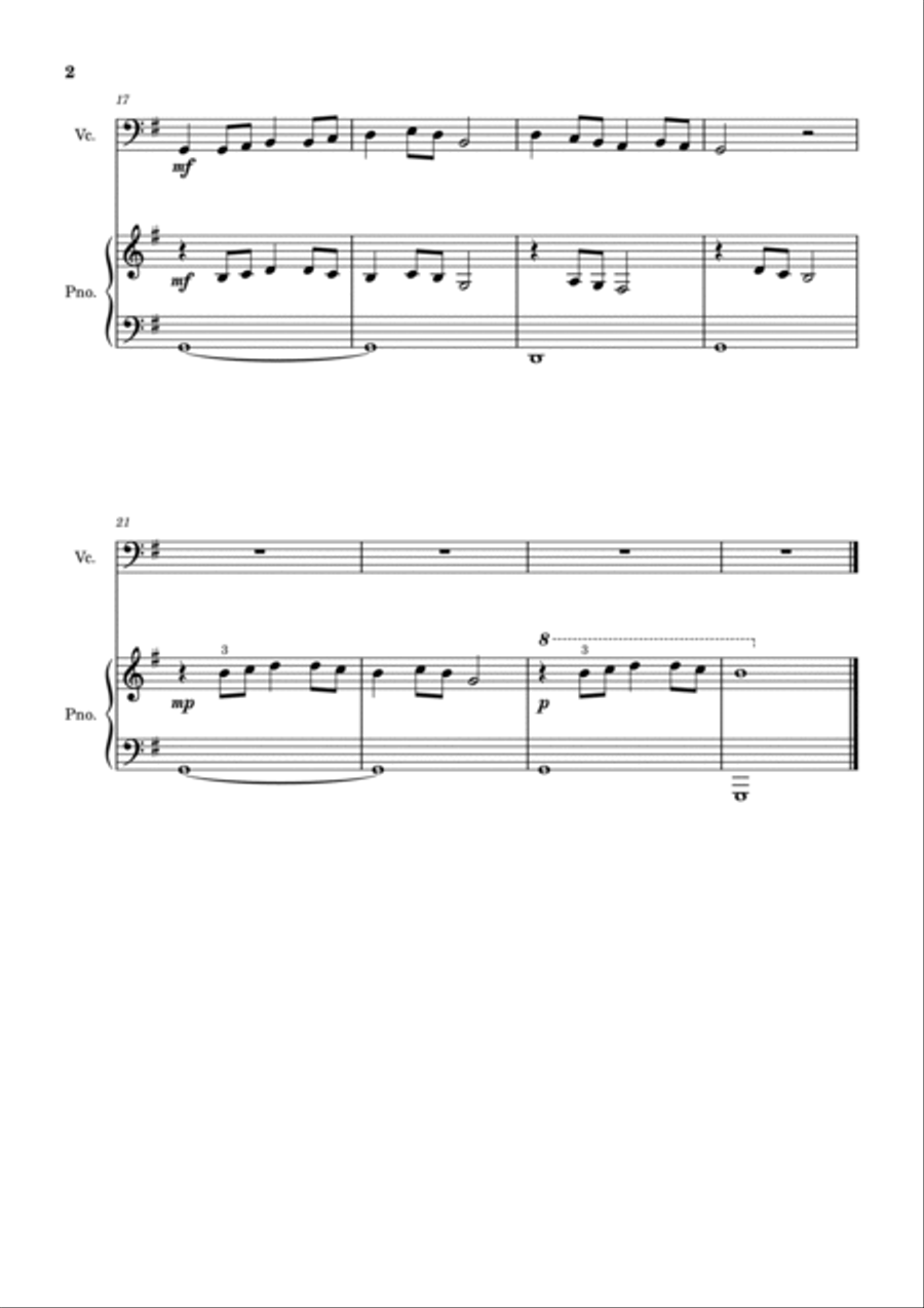 Soittosalkku: Long long ago - Kauas mi jäi Chamber Music scores gallery preview page 2