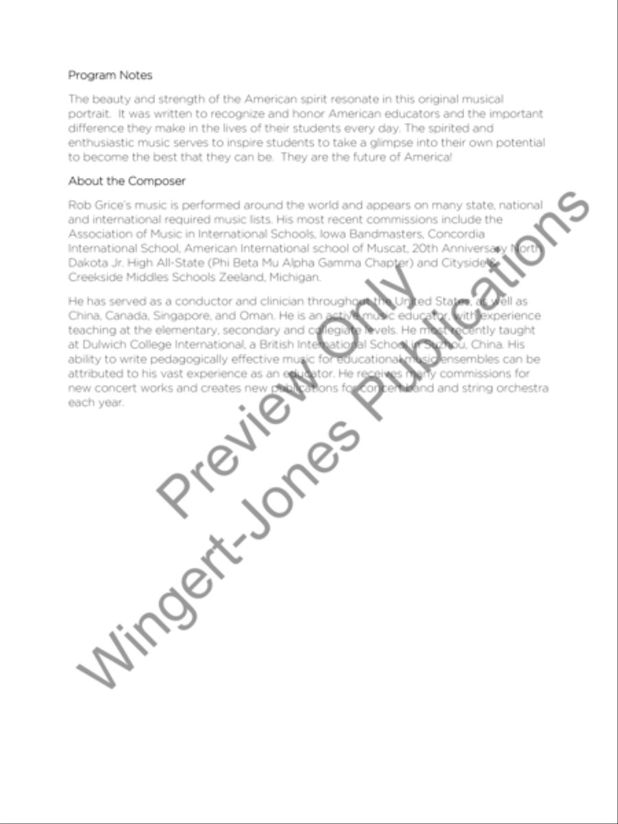 An American Original Concert Band scores gallery preview page 3