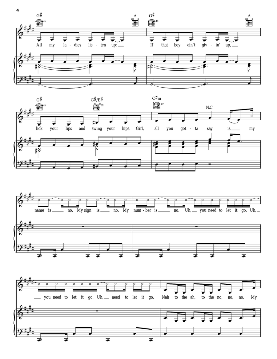 No Piano, Vocal, Guitar scores gallery preview page 4